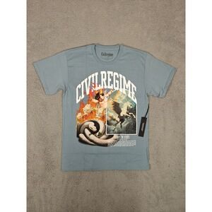 Civil Regime Shirt Mens Large‎ Blue Ashes Angel Snake Pegasus Graphic Tee New